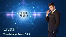  Presentation with thinking - Slide deck having businessman-thinking-about-security-concept background and a ocean colored foreground