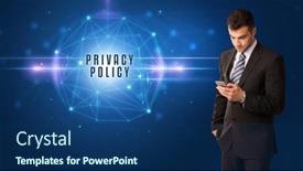  Presentation with security - Presentation with businessman-thinking-about-security-concept background and a ocean colored foreground