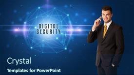  Presentation with security - Presentation design with businessman-thinking-about-security-concept background and a ocean colored foreground