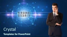  Presentation with security solutions - Colorful PPT layouts enhanced with businessman-thinking-about-security-solutions backdrop and a ocean colored foreground