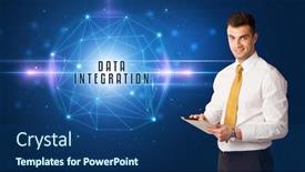  Presentation with security solutions - Cool new theme with businessman-thinking-about-security-solutions backdrop and a ocean colored foreground