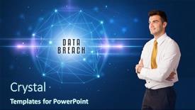  Presentation with security solutions - Theme with businessman-thinking-about-security-solutions background and a ocean colored foreground