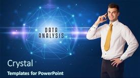  Presentation with security solutions - PPT theme enhanced with businessman-thinking-about-security-solutions background and a ocean colored foreground