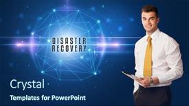  Presentation with security solutions - PPT layouts featuring businessman-thinking-about-security-solutions background and a ocean colored foreground