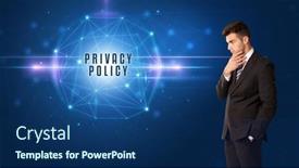  Presentation with security solutions - Slide deck enhanced with businessman-thinking-about-security-solutions background and a ocean colored foreground