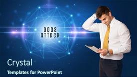  Presentation with security solutions - PPT layouts having businessman-thinking-about-security-solutions background and a ocean colored foreground