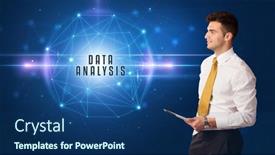  Presentation with security solutions - PPT theme consisting of businessman-thinking-about-security-solutions background and a ocean colored foreground