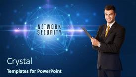  Presentation with security solutions - Slides consisting of businessman-thinking-about-security-solutions background and a ocean colored foreground