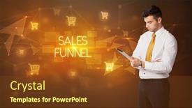  Presentation with thinking - Theme consisting of businessman-thinking-about-shopping-concept background and a tawny brown colored foreground