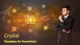  Presentation with thinking - Presentation design consisting of businessman-thinking-about-shopping-concept background and a tawny brown colored foreground