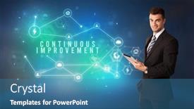  Presentation with thinking - Slides having businessman-thinking-about-technology-concept background and a teal colored foreground