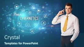  Presentation with thinking - Slides featuring businessman-thinking-in-front background and a ocean colored foreground