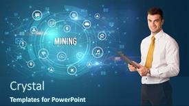  Presentation with related - Theme having businessman-thinking-in-front background and a ocean colored foreground