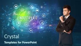  Presentation with related - Theme having businessman-thinking-in-front background and a ocean colored foreground