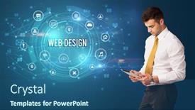  Presentation with design thinking - Theme consisting of businessman-thinking-in-front background and a ocean colored foreground