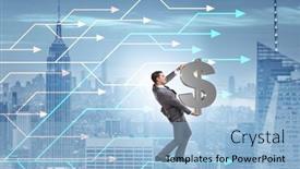  Presentation with paths - Colorful PPT theme enhanced with businessman-thinking-of-different-career backdrop and a light blue colored foreground