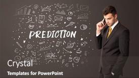  Presentation with educational - PPT theme consisting of businessman-thinking-with-educational-inscription background and a dark gray colored foreground