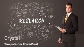  Presentation with educational - Slide deck having businessman-thinking-with-educational-inscription background and a dark gray colored foreground