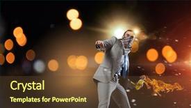  Presentation with terrorism - Colorful slide deck enhanced with businessman throwing petrol bomb mixed backdrop and a tawny brown colored foreground