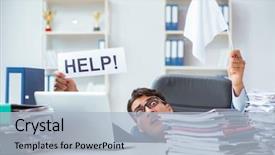  Presentation with flag - Beautiful slides featuring businessman throwing white flag backdrop and a light blue colored foreground