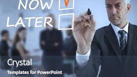  Presentation with black people boxing - Cool new theme with businessman ticking the box now backdrop and a  colored foreground