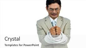  Presentation with woman tied rope sexual - PPT theme featuring businessman tied up in rope background and a  colored foreground