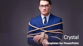  Presentation with woman tied rope sexual - Audience pleasing slide deck consisting of businessman tied up with rope backdrop and a dark gray colored foreground