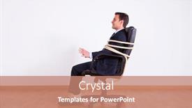  Presentation with struggle - Beautiful slide deck featuring businessman-tied-up backdrop and a coral colored foreground