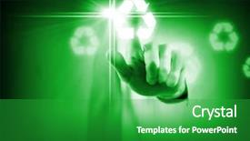  Presentation with recycle - Theme enhanced with businessman touching green recycle background and a shamrock green colored foreground