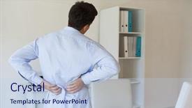  Presentation with sun rise back ground - Presentation theme featuring businessman touching his sore back background and a light blue colored foreground