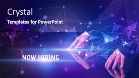  Presentation with concept - Slide deck featuring businessman-touching-huge-screen-concept background and a navy blue colored foreground