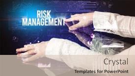  Presentation with risk management - Presentation theme with businessman-touching-huge-screen background and a lemonade colored foreground