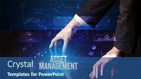  Presentation with asset management - Amazing presentation design having businessman-touching-huge-screen backdrop and a ocean colored foreground