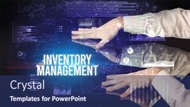  Presentation with inventory management - Audience pleasing presentation theme consisting of businessman-touching-huge-screen backdrop and a ocean colored foreground