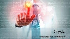  Presentation with security alert - PPT theme consisting of wall with business or school background and a  colored foreground.