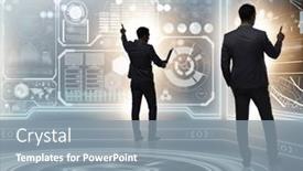  Presentation with stock trading - Presentation featuring businessman-trading-in-world-stock background and a gray colored foreground