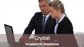  Presentation with clinical sas training - Slide deck with businessman training his new assistant background and a violet colored foreground