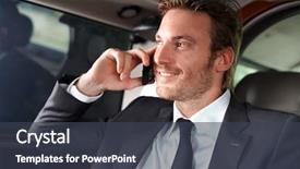  Presentation with luxury car - Colorful slides enhanced with businessman traveling in luxury car backdrop and a dark gray colored foreground