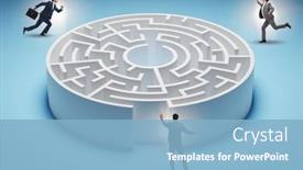  Presentation with find - PPT theme consisting of businessman-trying-to-find background and a light blue colored foreground