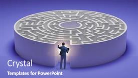  Presentation with find - Slide deck consisting of businessman-trying-to-find background and a teal colored foreground