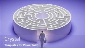  Presentation with find - PPT theme featuring businessman-trying-to-find background and a light blue colored foreground