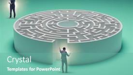  Presentation with find - Presentation design consisting of businessman-trying-to-find background and a seafoam green colored foreground