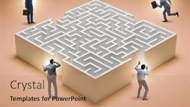  Presentation with find - Presentation enhanced with businessman-trying-to-find background and a coral colored foreground