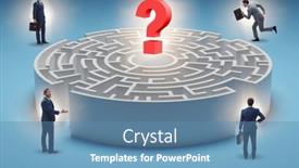  Presentation with find - Slide deck consisting of businessman-trying-to-find background and a teal colored foreground