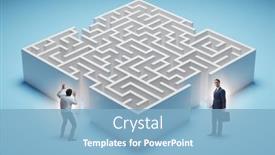  Presentation with find - PPT theme featuring businessman-trying-to-find background and a light blue colored foreground