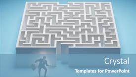  Presentation with find - Presentation theme consisting of businessman-trying-to-find background and a teal colored foreground