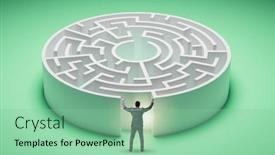  Presentation with find - Theme featuring businessman-trying-to-find background and a seafoam green colored foreground