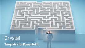  Presentation with find - Slide deck having businessman-trying-to-find background and a teal colored foreground