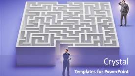  Presentation with find - Presentation theme consisting of businessman-trying-to-find background and a teal colored foreground