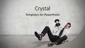  Presentation with weight - Presentation enhanced with businessman trying to handle background and a light gray colored foreground